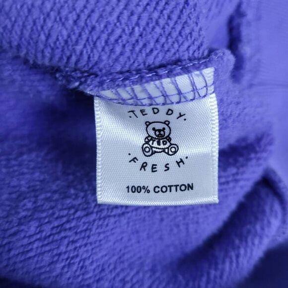 Teddy Fresh Womens Size Small Pullover Hoodie Sweatshirt Purple Pink Colorblock - Picture 5 of 7